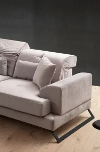 Hanah Home Rohová sedací souprava Frido 308 cm světle šedá levá