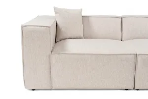 Rohová sedacia súprava / Rohová pohovka Lora (L1-O1-1R-POUFFE ) - Light Brown