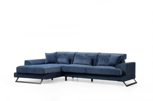 Hanah Home Rohová sedací souprava Frido 308 cm modrá levá