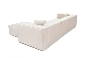 Rohová sedacia súprava / Rohová pohovka Lora (L1-O1-1R-POUFFE ) - Light Brown