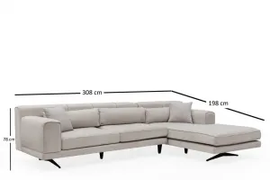 Rohová sedacia súprava / Rohová pohovka Jivago Corner Right (L2-Chl) - Beige