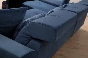 Hanah Home Rohová sedací souprava Frido 308 cm modrá levá