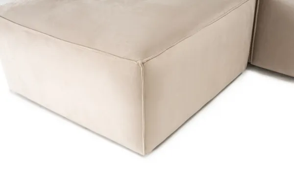 Rohová sedacia súprava / Rohová pohovka Lora (L1-O1-1R-POUFFE ) - Cream