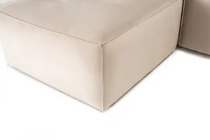 Rohová sedacia súprava / Rohová pohovka Lora (L1-O1-1R-POUFFE ) - Cream