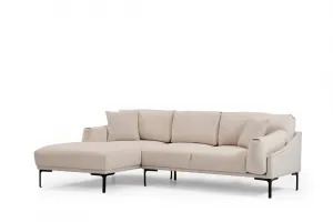 Hanah Home Rohová sedací souprava Leo 255 cm krémová levá
