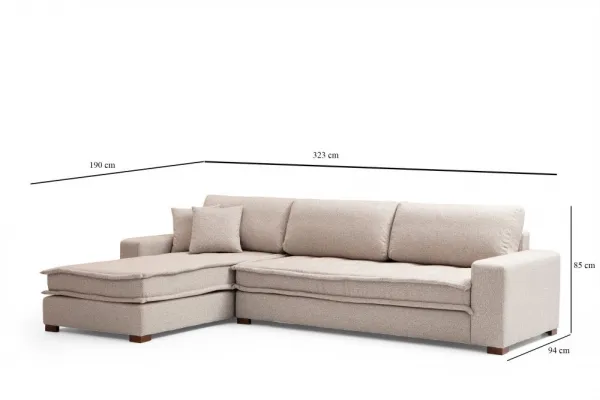 Rohová sedacia súprava / Rohová pohovka Lena Corner (CHL-3R) - Sand Beige