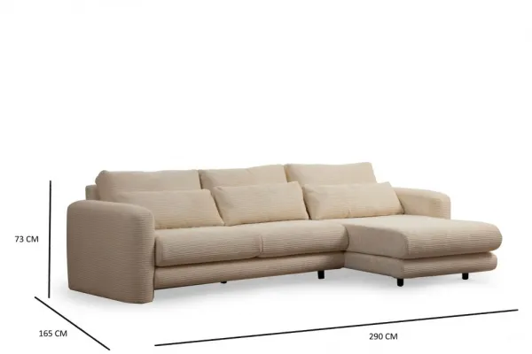 Rohová sedacia súprava / Rohová pohovka Lily Corner Right Beige