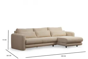 Rohová sedacia súprava / Rohová pohovka Lily Corner Right Beige