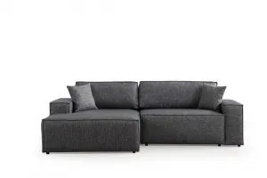 Rohová rozkladacia pohovka Pırlo Corner Left - Dark Grey
