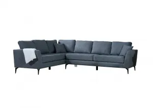 Hanah Home Rohová sedací souprava Tempo 300 cm tmavě šedá levá