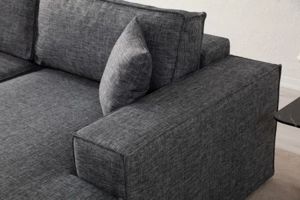 Rohová rozkladacia pohovka Pırlo Corner Right - Dark Grey