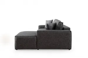 Rohová rozkladacia pohovka Pırlo Corner Right - Dark Grey
