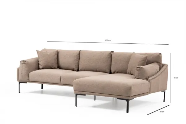 Hanah Home Rohová sedací souprava Leo 255 cm mocha pravá