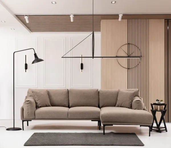 Hanah Home Rohová sedací souprava Leo 255 cm mocha pravá