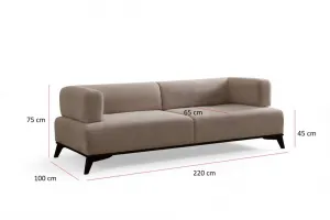 Trojmiestna pohovka Hera - Cream, Black