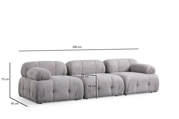 Trojmiestna pohovka Petite 3 - Light Grey
