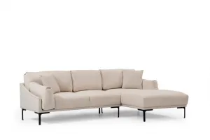 Hanah Home Rohová sedací souprava Leo 255 cm krémová pravá
