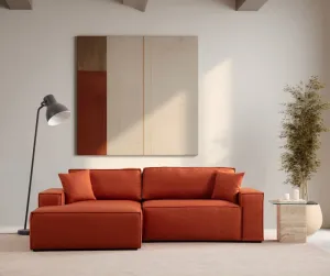 Rohová rozkladacia pohovka Pırlo Corner Left - Orange