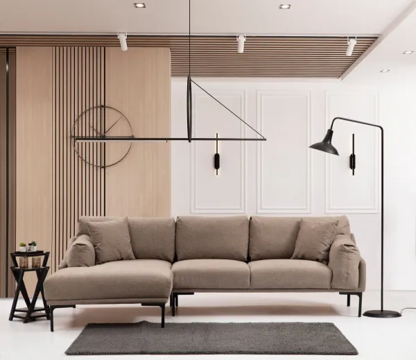 Hanah Home Rohová sedací souprava Leo 255 cm mocha levá