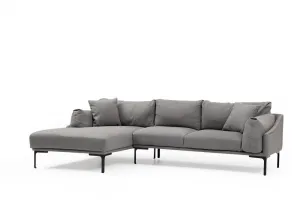 Hanah Home Rohová sedací souprava Leo 255 cm šedá levá