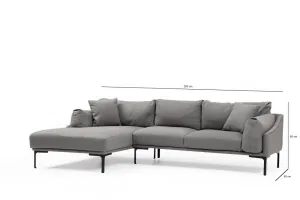 Hanah Home Rohová sedací souprava Leo 255 cm šedá levá