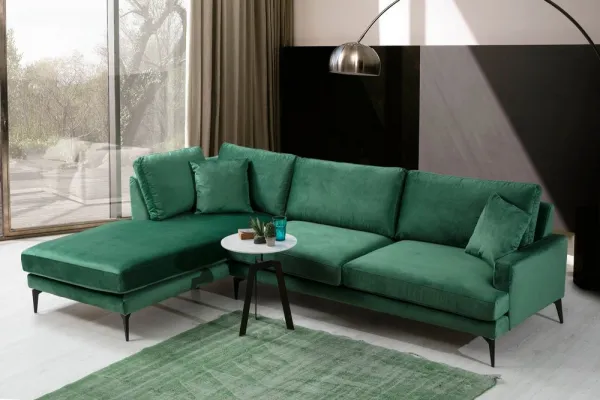 Hanah Home Rohová sedací souprava Papira 283 cm zelená levá