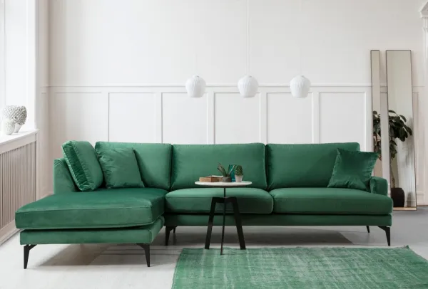 Hanah Home Rohová sedací souprava Papira 283 cm zelená levá