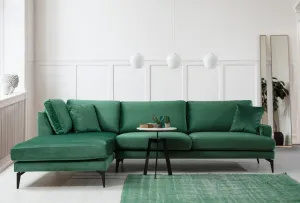 Hanah Home Rohová sedací souprava Papira 283 cm zelená levá