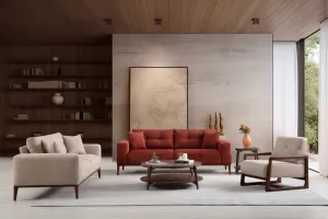 Trojmiestna rozkladacia pohovka Sinor 3 Seater - Tile Red