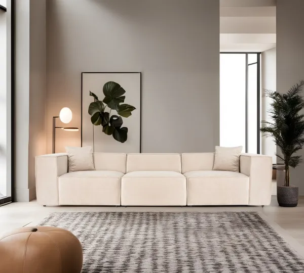 Trojmiestna pohovka Lora 3 Seater - Cream