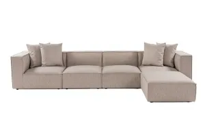 Hanah Home Rohová sedací souprava Sora 430 cm pískově béžová pravá