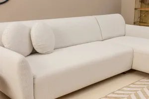 Hanah Home Rohová sedací souprava Eddy 273 cm bílá pravá