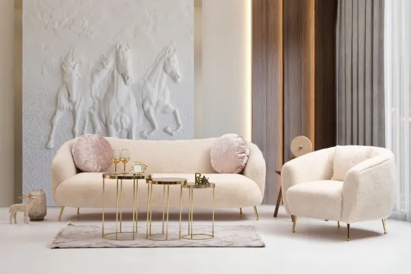 Kreslo ušiak Istiridye - Beige