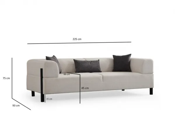 Trojmiestna pohovka Gio 3 Seater - White