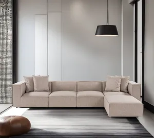Hanah Home Rohová sedací souprava Sora 430 cm pískově béžová pravá