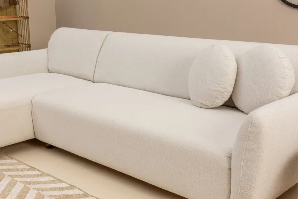 Hanah Home Rohová sedací souprava Eddy 273 cm bílá levá
