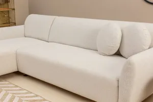 Hanah Home Rohová sedací souprava Eddy 273 cm bílá levá