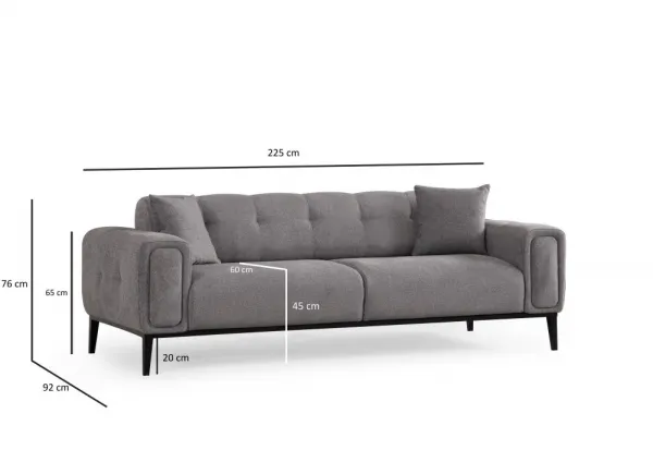 Trojmiestna rozkladacia pohovka Athena 3 Seater - Light Grey