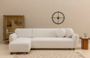 Hanah Home Rohová sedací souprava Eddy 273 cm bílá levá