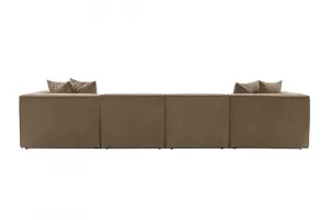 Hanah Home Rohová sedací souprava Sora 430 cm hnědá pravá