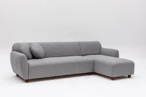 Hanah Home Rohová sedací souprava Eddy 273 cm světle šedá pravá