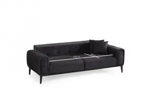 Trojmiestna rozkladacia pohovka Athena 3 Seater - Black