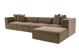 Hanah Home Rohová sedací souprava Sora 430 cm hnědá pravá