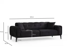 Trojmiestna rozkladacia pohovka Athena 3 Seater - Black