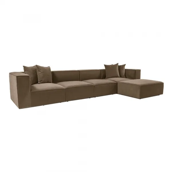 Hanah Home Rohová sedací souprava Sora 430 cm hnědá pravá