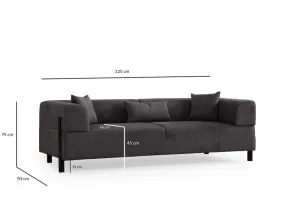 Trojmiestna pohovka Gio 3 Seater - Anthracite