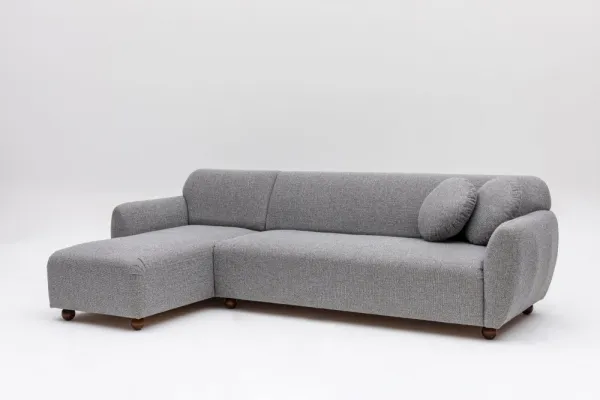 Hanah Home Rohová sedací souprava Eddy 273 cm světle šedá levá