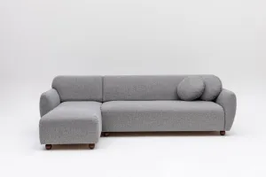 Hanah Home Rohová sedací souprava Eddy 273 cm světle šedá levá