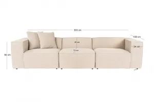 Trojmiestna pohovka Lora 3 Seater - Peach