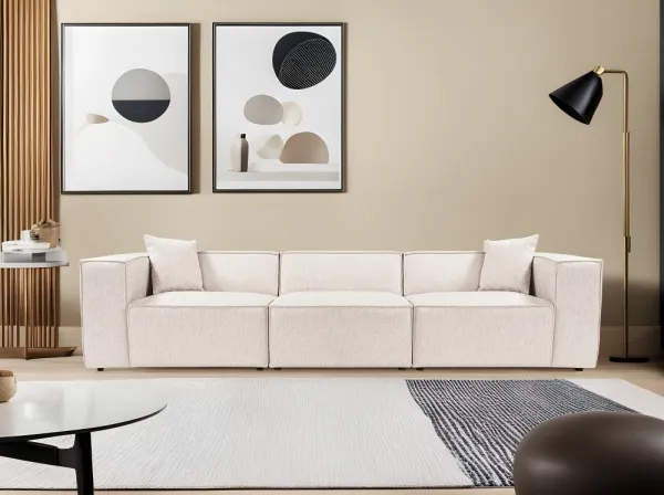 Trojmiestna pohovka Lora 3 Seater - Light Brown